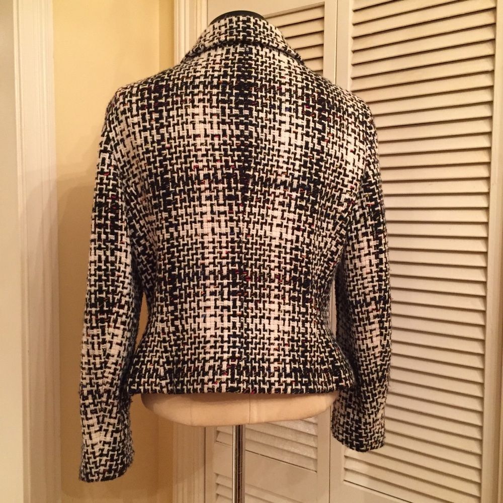 Jones New York Wool Blend Tweed Zip Jacket 14 - Picture 4 of 8